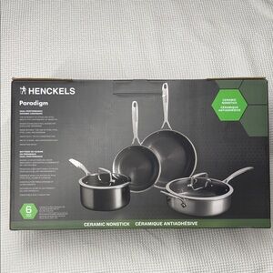 Paradigm 6 pc Ceramic Nonstick Cookware Set - Gray - NIB